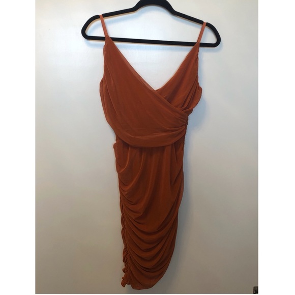 Spaghetti Strapped Ruched Bodycon Dress - Picture 4 of 4